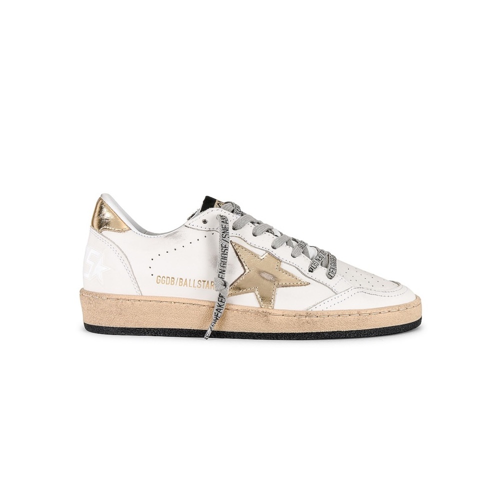 Golden Goose Women's Ball Star Sneaker white and gold 38